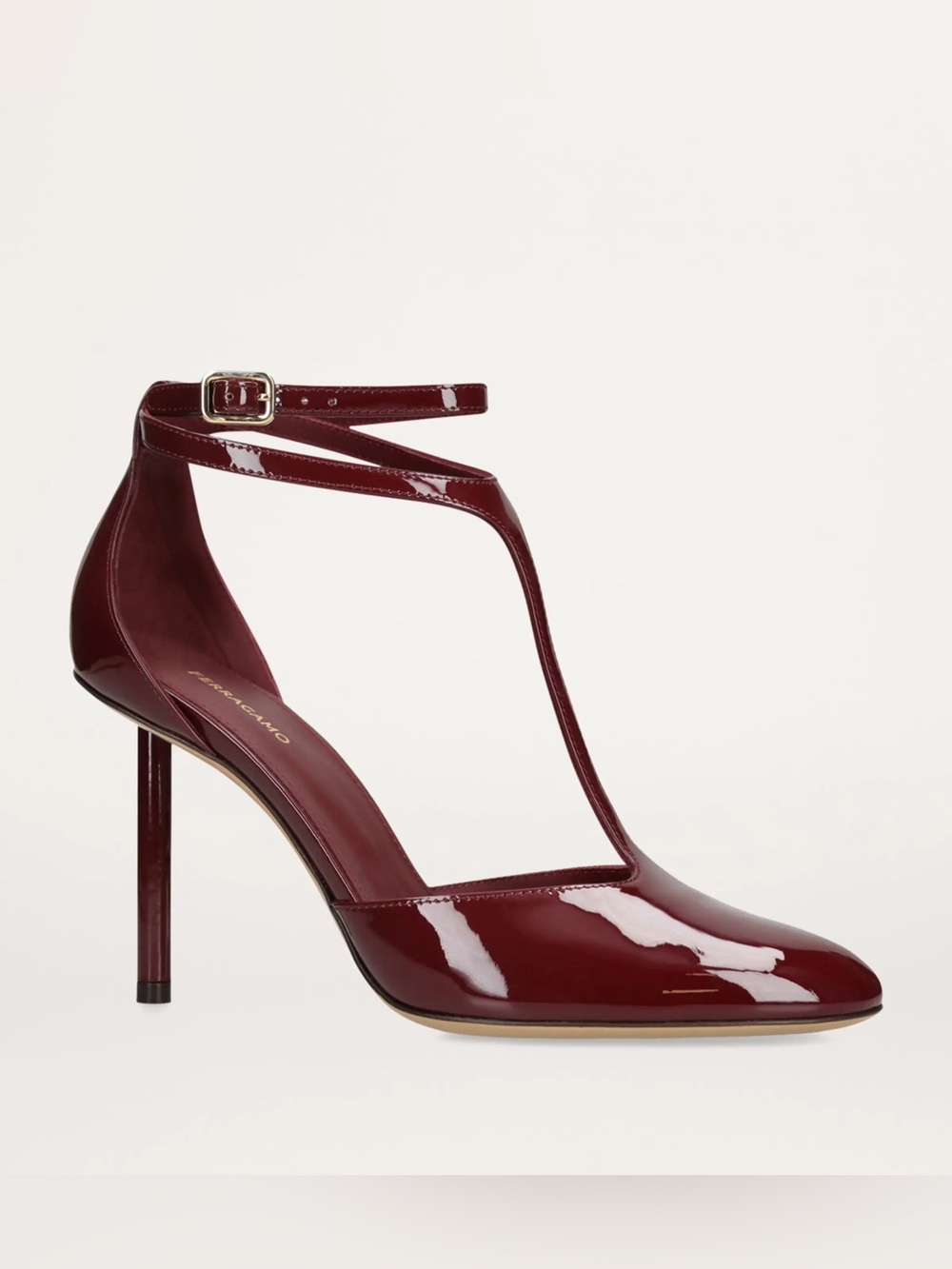 Salvatore Ferragamo Patent Leather Lysandra Pumps 95 in Burgundy, Size 10C, NWT